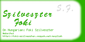 szilveszter foki business card